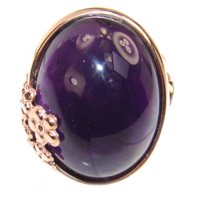 Purple Beauty 48.5 carat Amethyst 18K Gold over .925 Sterling Silver Ring size 7