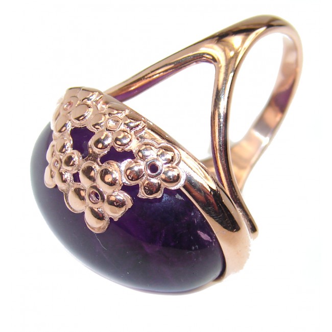 Purple Beauty 48.5 carat Amethyst 18K Gold over .925 Sterling Silver Ring size 6 1/2