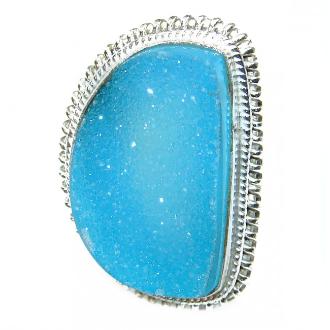 Amazing Crystal Druzy Sterling Silver Ring s. 6