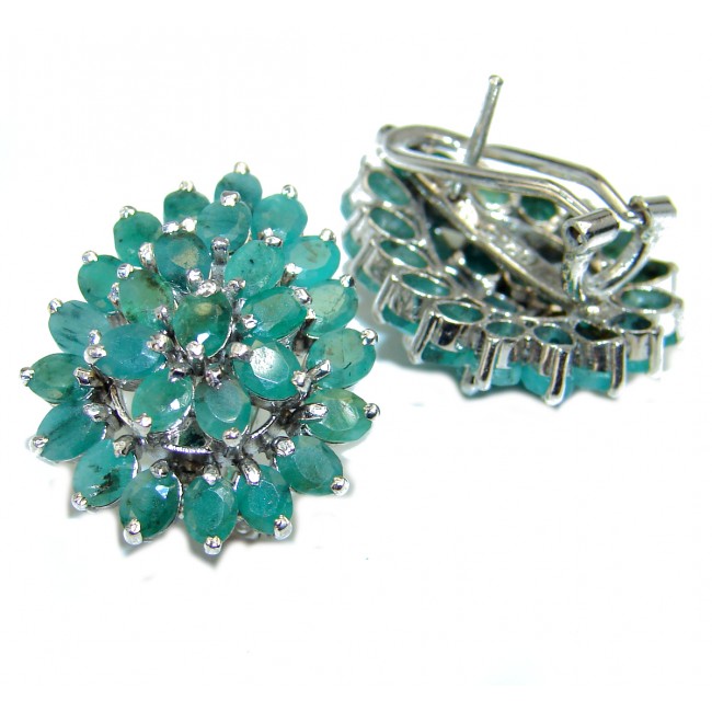 Spectacular Authentic Emerald .925 Sterling Silver handmade earrings
