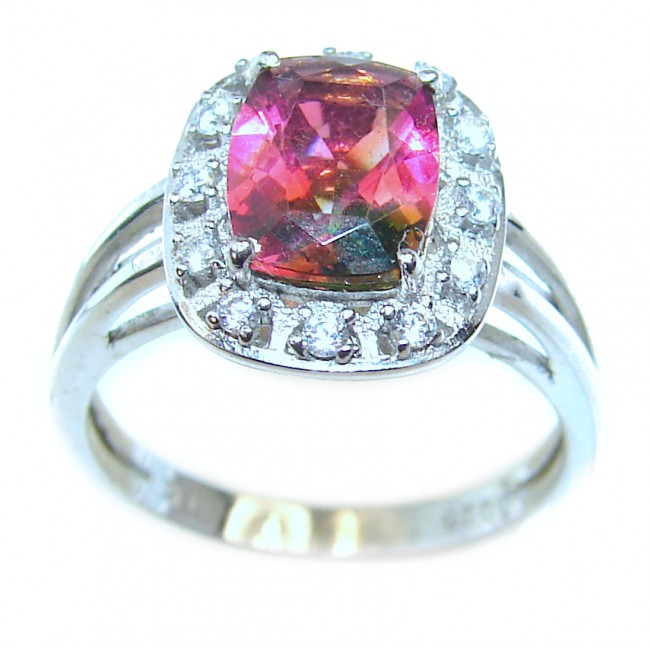 9.5ctw  Pink Tourmaline  .925 Sterling Silver  handcrafted  Ring size 7