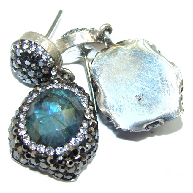 Labradorite Spinel .925 Sterling Silver handmade earrings