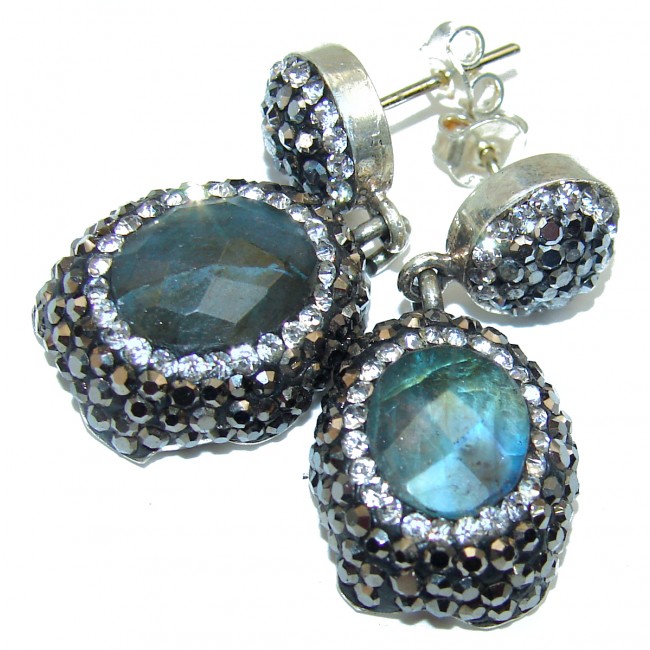 Labradorite Spinel .925 Sterling Silver handmade earrings