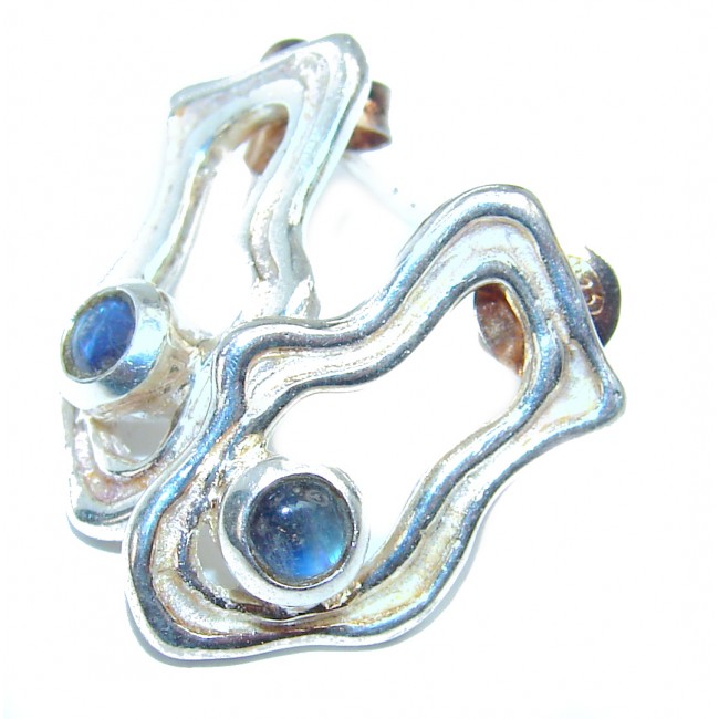 Genuine Labradorite .925 Sterling Silver handmade earrings