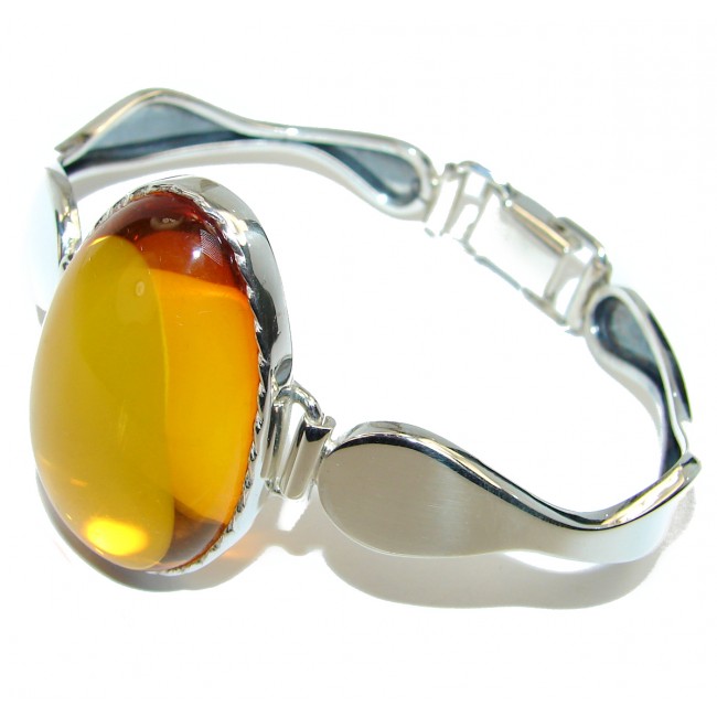 Handmade genuine Baltic amber sterling silver  bracelet .