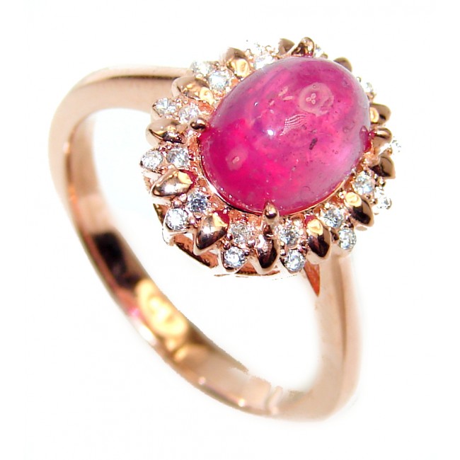 Red Ruby 18K Gold over .925 Sterling Silver handcrafted Ring size 7 1/4