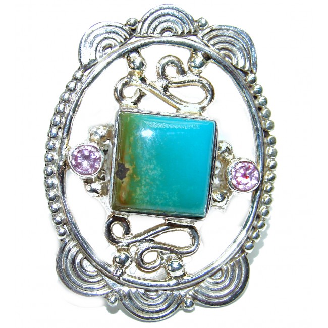 HUGE Natural Turquoise .925 Sterling Silver handcrafted Ring s. 8 1/4