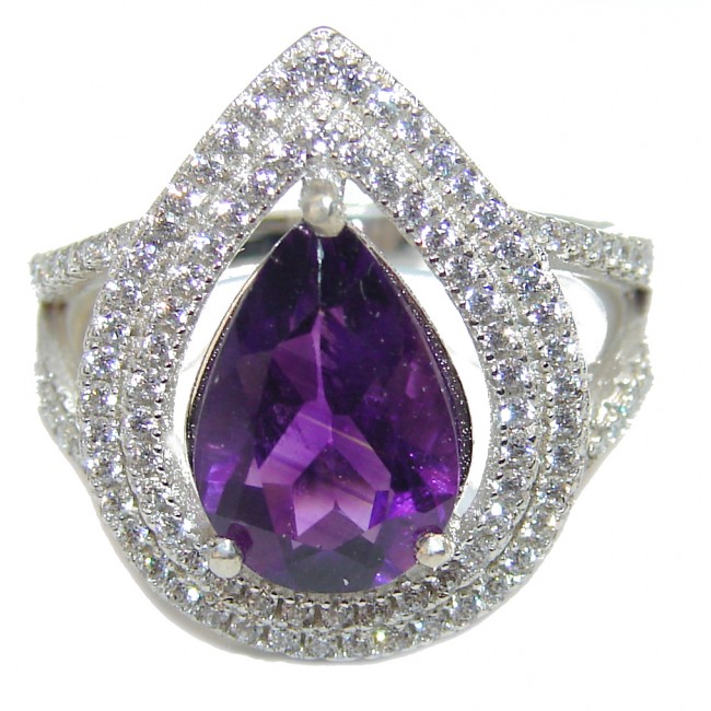 Purple Beauty 48.5 carat Amethyst .925 Sterling Silver Ring size 6 1/2