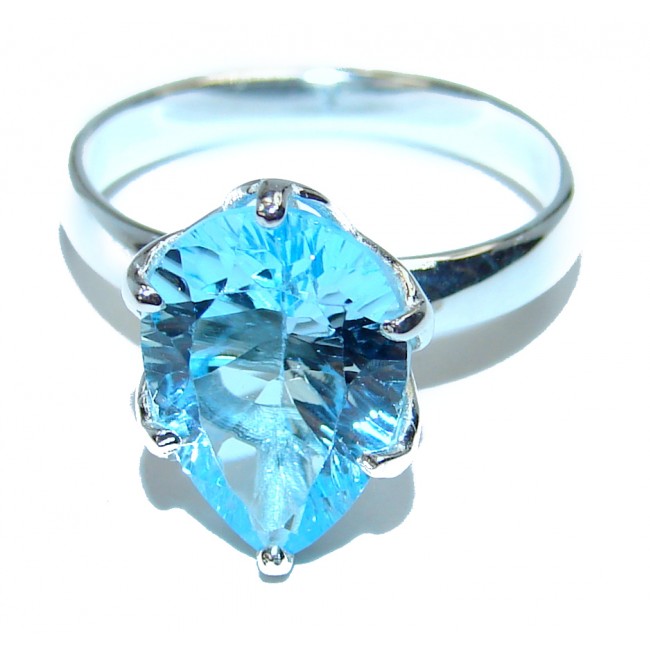 Clear Water Swiss Blue Topaz .925 Sterling Silver handmade Ring size 6 1/2