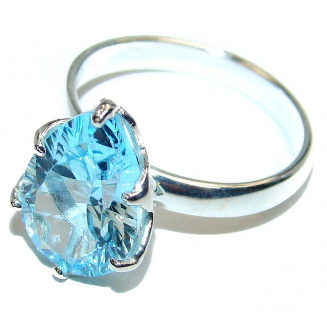 Clear Water Swiss Blue Topaz .925 Sterling Silver handmade Ring size 6 1/2