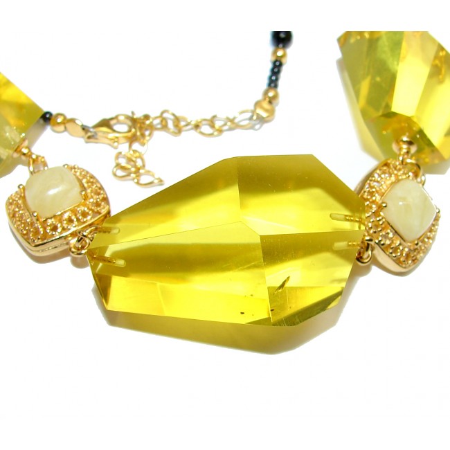 Dazzling quality Natural faceted Baltic Amber .925 Sterling Silver handcrafted necklace
