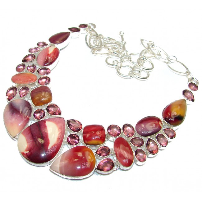 Stunning Beauty Australian Mookaite .925 Sterling Silver artisan handcrafted necklace