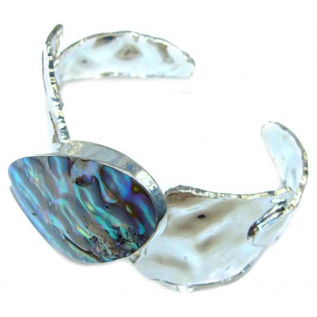 Big Dreamer Rainbow Abalone Sterling Silver handmade Bracelet / Cuff