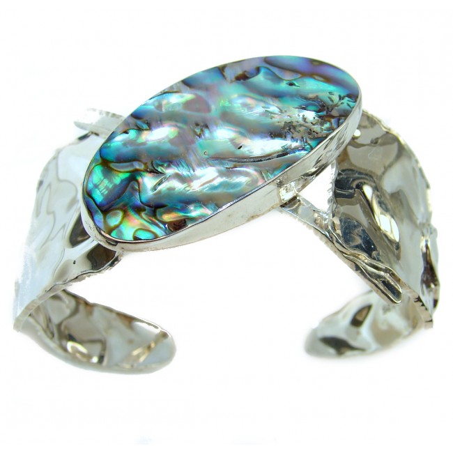 Big Dreamer Rainbow Abalone Sterling Silver handmade Bracelet / Cuff