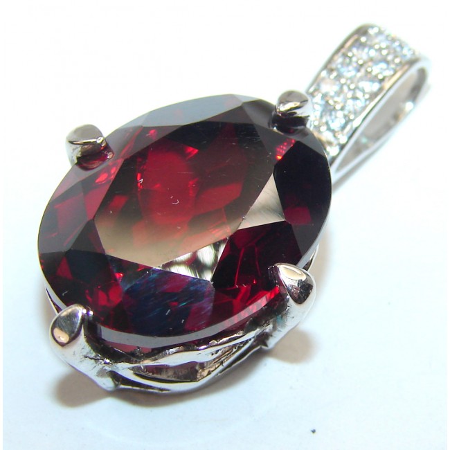 Incredible Red Topaz .925 Sterling Silver handmade pendant