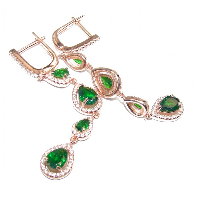 Incredible Chrome Diopside 18K Gold over .925 Sterling Silver handmade earrings