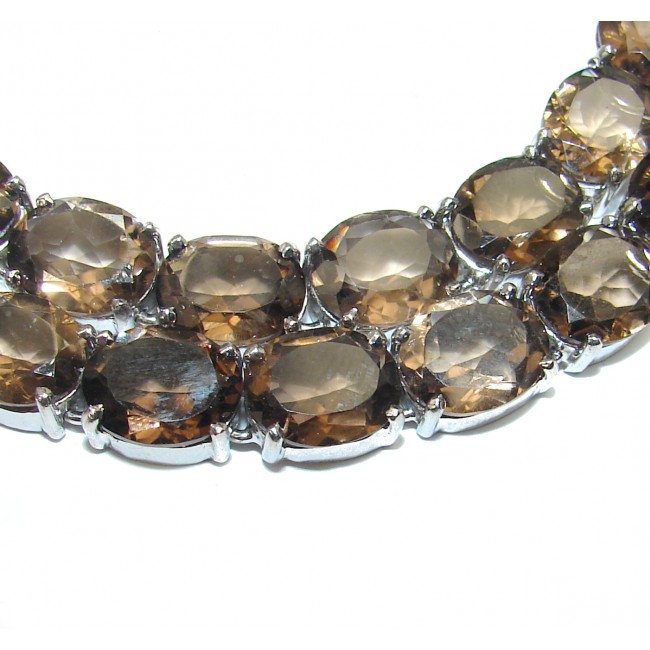 Marie Antoinette's STYLE authentic Smoky Topaz .925 Sterling Silver handcrafted Necklace