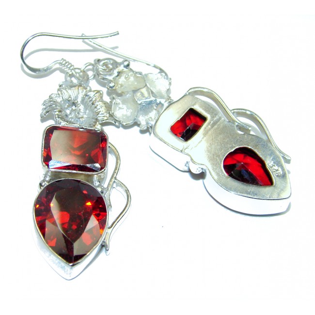 Sunny Day Red Quartz Sterling Silver earrings
