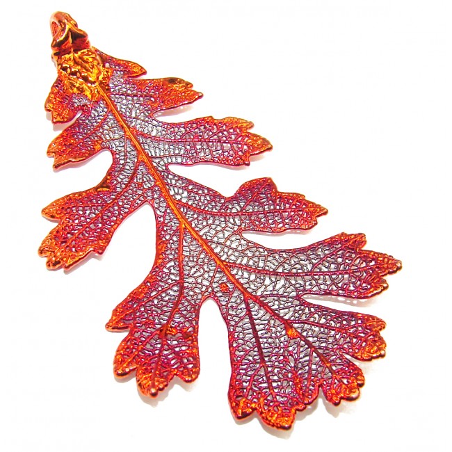 Stylish Deeped In Copper Leaf  Sterling Silver Pendant