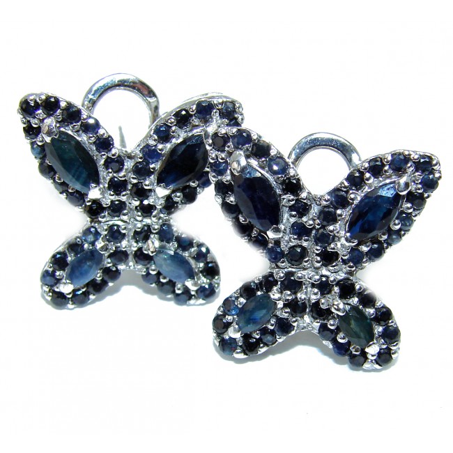 Genuine Sapphire .925 Sterling Silver handmade earrings