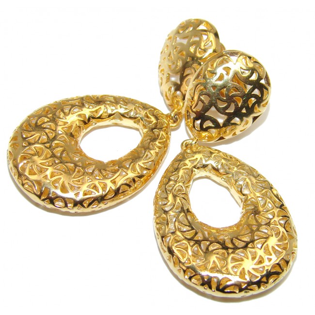 Luxury 18K Gold over .925 Sterling Silver handmade earrings