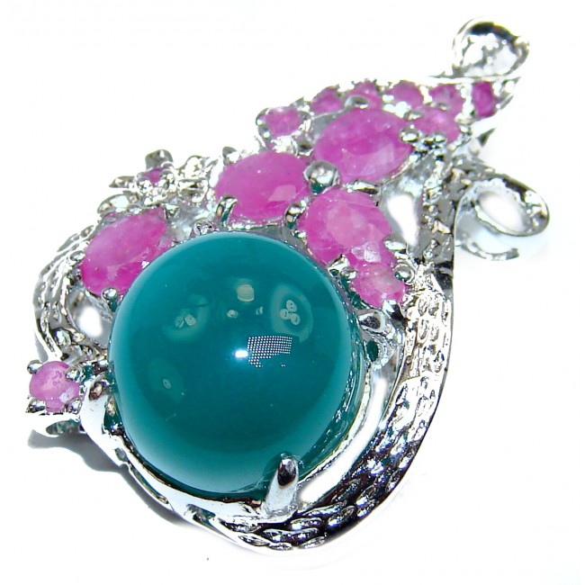 Pure Perfection Natural Agate Ruby .925 Sterling Silver handmade Pendant