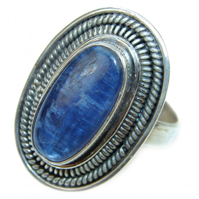 Authentic Blue Kyanite .925 Sterling Silver handmade Ring s. 10
