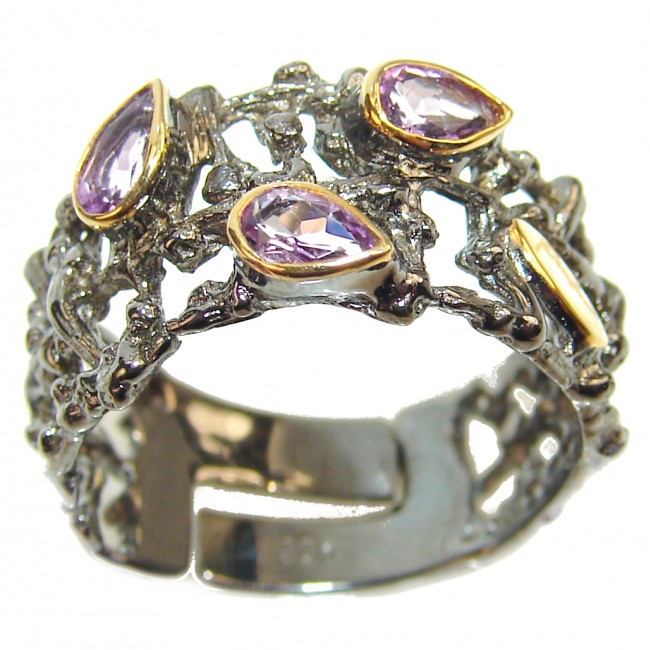 Purple Beauty 4.5 carat Amethyst 18K Gold over .925 Sterling Silver Ring size 8