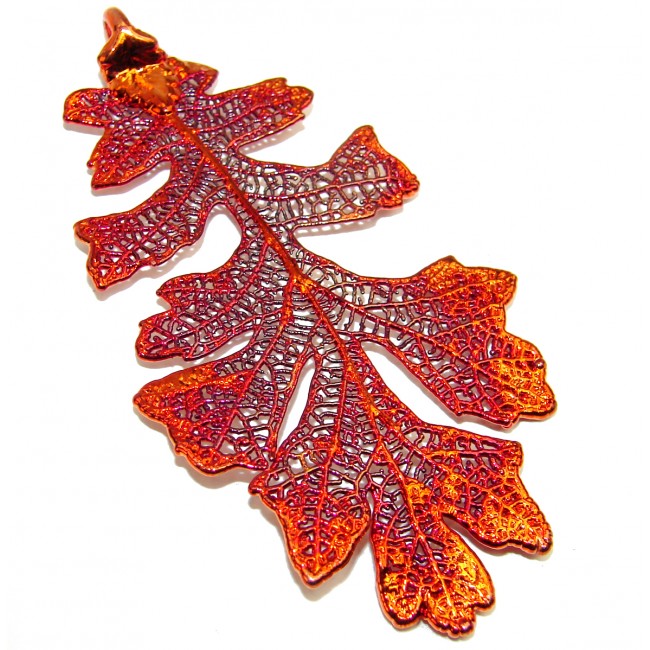 Stylish Deeped In Copper Leaf Sterling Silver Pendant