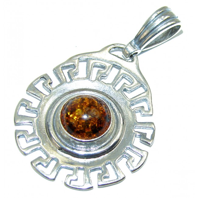 Vintage Design Polish Amber .925 Sterling Silver handmade Pendant