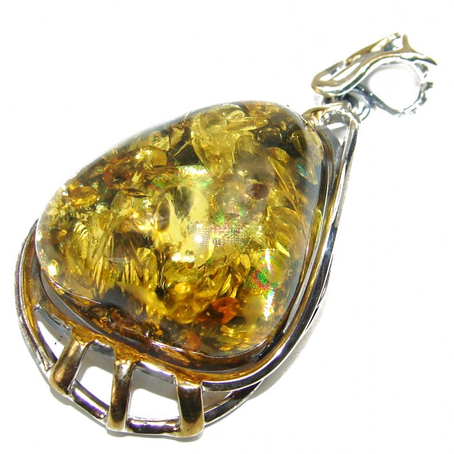 Incredible Baltic Polish Amber .925 Sterling Silver handcrafted Pendant