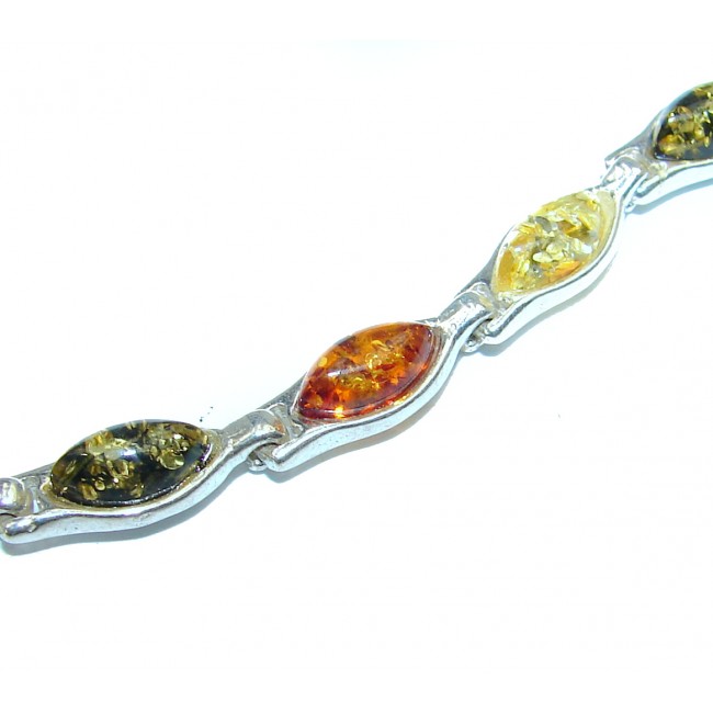 genuine Baltic Amber .925 Sterling Silver handcrafted Bracelet