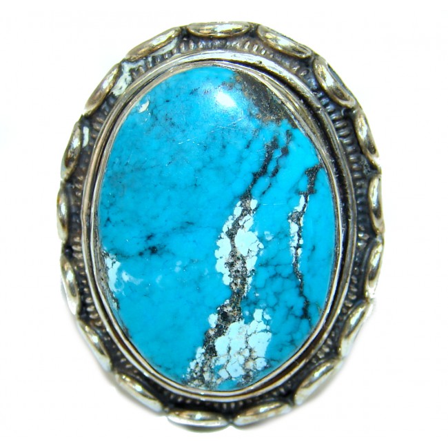 Authentic Turquoise .925 Sterling Silver ring; s. 7