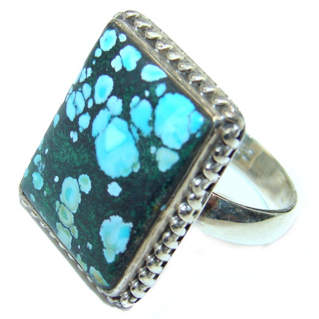 Authentic Turquoise .925 Sterling Silver ring; s. 10