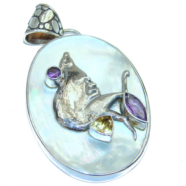 Huge Cangoo Great Blister Pearl .925 Sterling Silver handcrafted pendant