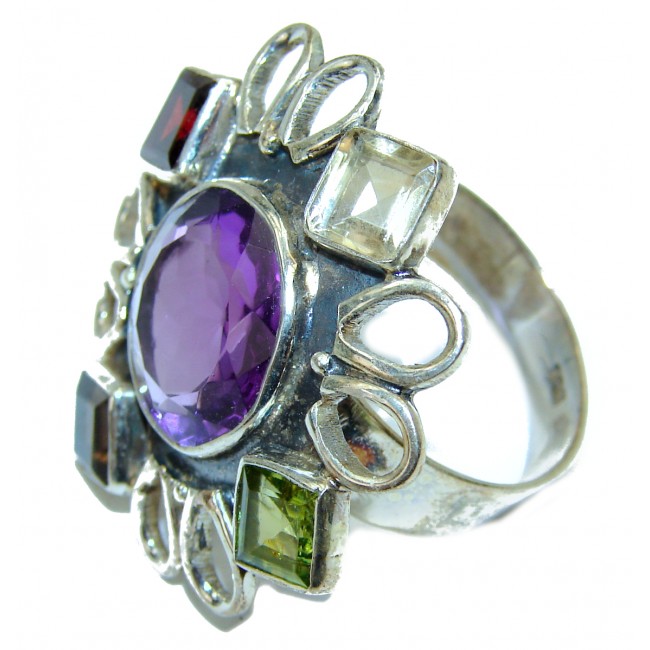Purple Beauty 10.5 carat Amethyst .925 Sterling Silver Ring size 10