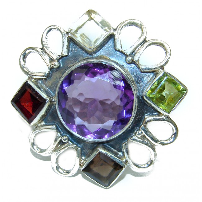 Purple Beauty 10.5 carat Amethyst .925 Sterling Silver Ring size 10