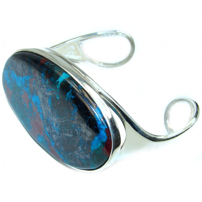 Blue Ocean Genuine Azurite .925 Sterling Silver handcrafted Bracelet / Cuff
