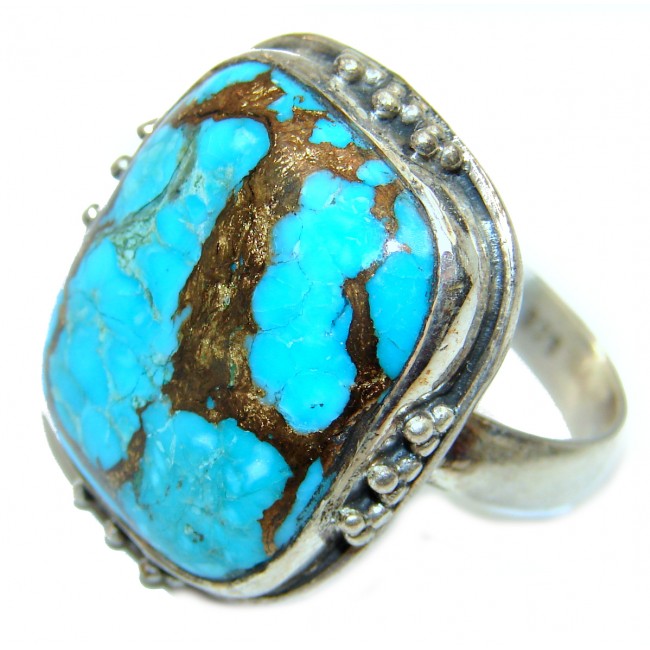 Authentic Turquoise .925 Sterling Silver ring; s. 11
