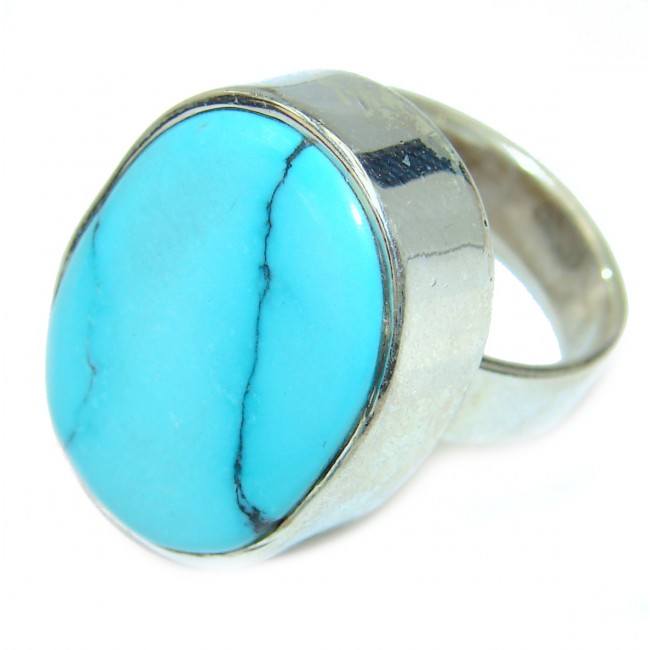 Authentic Turquoise .925 Sterling Silver ring; s. 6 1/4