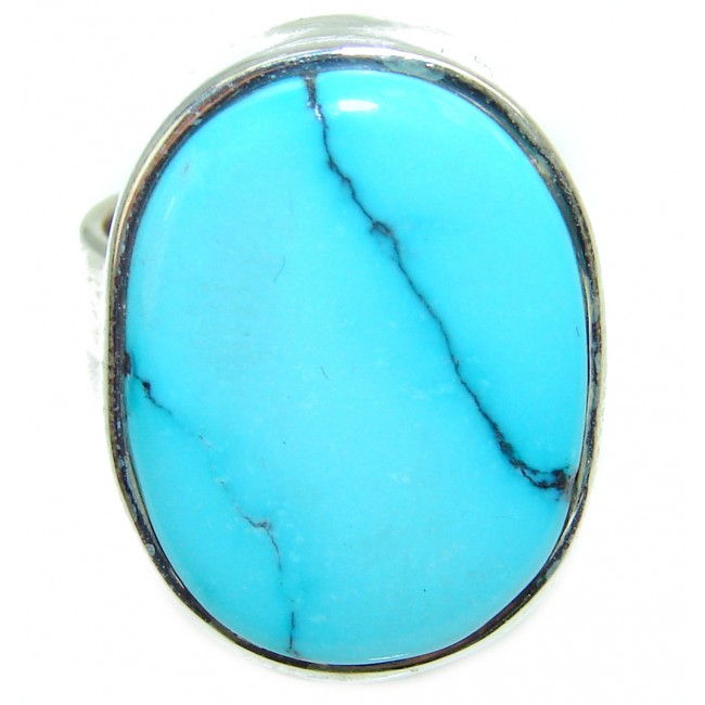 Authentic Turquoise .925 Sterling Silver ring; s. 6 1/4