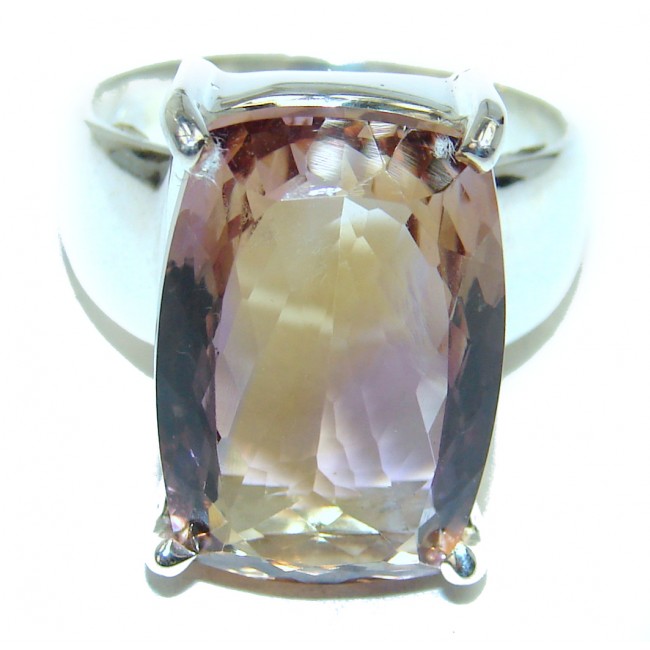 Incredible Ametrine .925 Sterling Silver handcrafted Ring s. 8 3/4