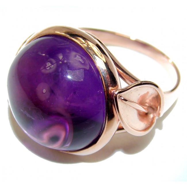 Purple Beauty 18.5 carat Amethyst 18K Rose Gold over .925 Sterling Silver Ring size 7 1/2
