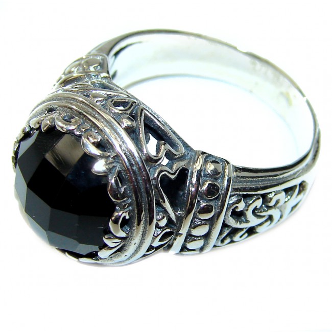 Majestic Authentic Onyx .925 Sterling Silver handmade Ring s. 9