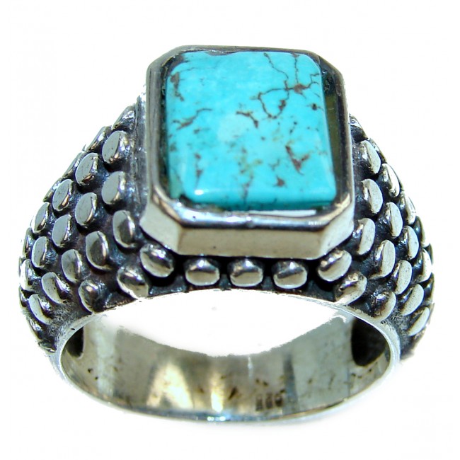 Authentic Turquoise .925 Sterling Silver ring; s. 11