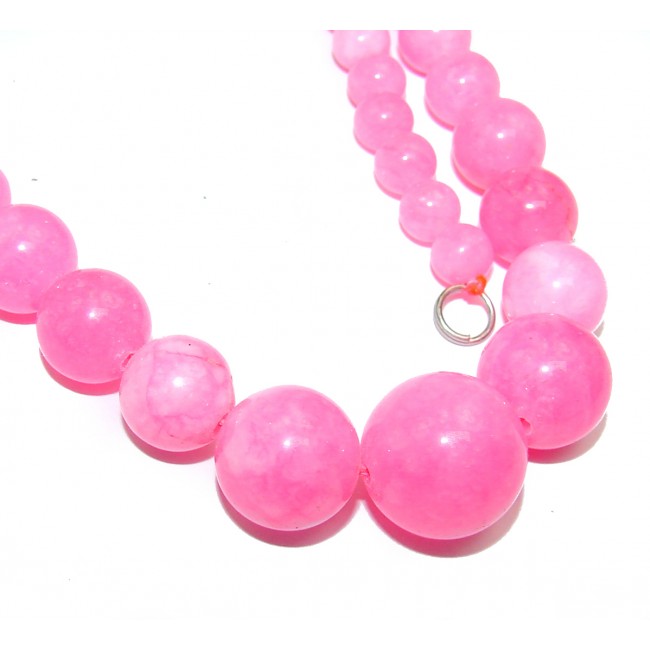 41.6 grams Rare Unusual Natural Pink quartz Beads Necklace