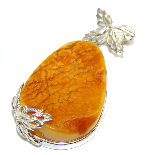 Baltic Polish Amber .925 Sterling Silver handcrafted Pendant