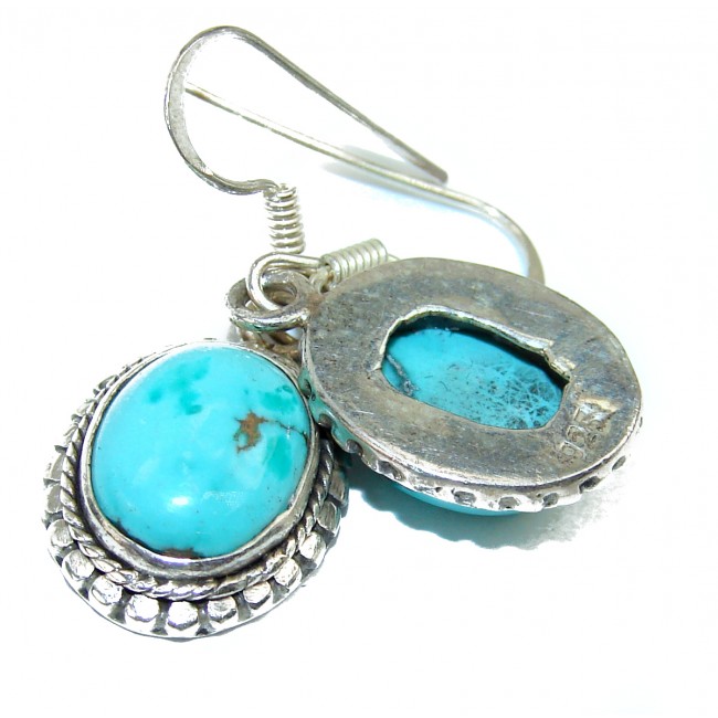 Genuine Turquoise .925 Sterling Silver handcrafted Earrings