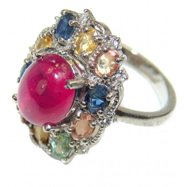 Special Star Ruby .925 Sterling Silver handmade ring s. 6