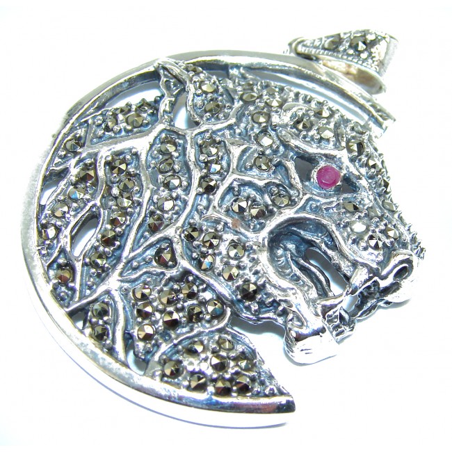 Authentic Ruby La Panther .925 Sterling Silver handmade Pendant